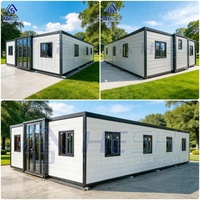Kit de pièces détachées gratuites pour maison conteneur préfabriquée extensible de 20 pieds ou 40 pieds, 4 chambres, 2 salles de bain, maison modulaire mobile