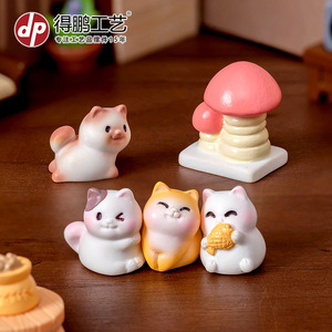 Figurines en résine de chatons miniatures Dp pour décoration de maison de poupée, ornements de chat mignons pour bureau - Product Image 4