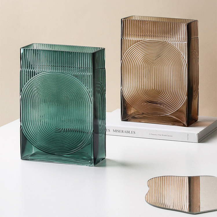 High Quality Modern Nordic Minimalist Home Decorative New Style Transparent Square Glass Vase