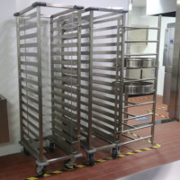 Équipement de cuisine commerciale chariot à pain en acier inoxydable avec roues plateau de boulangerie chariot restaurants hôtels fournitures pour la maison