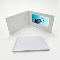 7 pouces Blanc Promotionnel Vidéo Livres Blanc papier Brochure Vidéo LCD Carte De Vœux Vidéo pour La Publicité