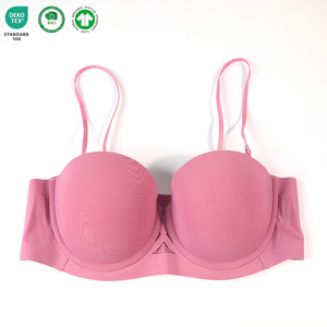 Soutien-gorge <span class=keywords><strong>sans</strong></span> couture pour femme, grande taille, doux, à maintien élevé, <span class=keywords><strong>avec</strong></span> armatures, en maille, confortable, push-up, <span class=keywords><strong>avec</strong></span> logo personnalisé - Product Image 1