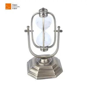 Art Deco Gold Hourglass Sand Timer 30-60 Minutes for Anniversary Home Decoration Made of Glass Metal Brass