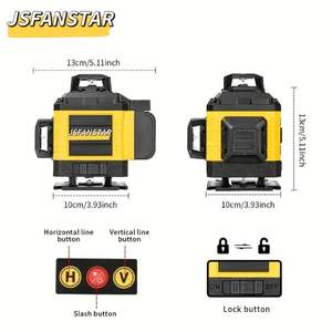 Nível Laser Rotativo Autonivelante 4D 16 Linhas Nível de Bolha Cruzado 50 Metros com Tripé - Product Image 5