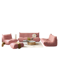 Canapé modulaire minimaliste rose ATUNUS pour salon, 1, 2 ou 3 places, avec ottoman, canapé sectionnel, fauteuil de sol, ensemble de canapés