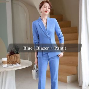 Completo da <span class=keywords><strong>donna</strong></span> a due pezzi di alta qualità per ufficio, lavoro, elegante e con pantaloni a taglio irregolare. - Product Image 2