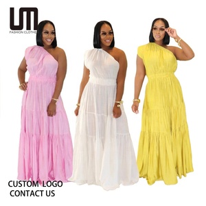 2025 Verão Novas Mulheres Ruched Vestido Longo | Festa de cor sólida | Aniversário/Club/Night Out Wear | OEM Atacado - Product Image 1