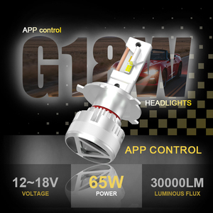 مصباح LED H4 يتحكم به عبر تطبيق البلوتوث، طقم تحويل إضاءة السيارات مع نظام محاذاة متقدم ونظام تبريد وعمر طويل - Product Image 2