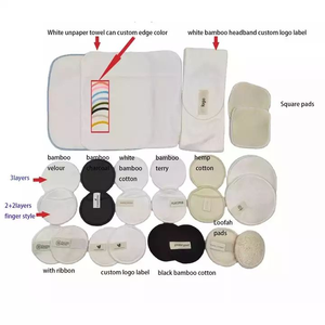 Tampons démaquillants personnalisés avec logo, hypoallergéniques, réutilisables, en fibres de bambou, tampons démaquillants en mélange de bambou, lingettes cosmétiques lavables - Product Image 3