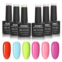 Ensemble de vernis gel UV LED non toxique à étiquette privée, 6 couleurs, designs personnalisés, pour salon