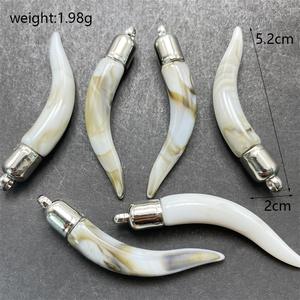 Pendentifs en acrylique Junkang à motifs variés en forme de dent de loup, bijoux populaires, colliers, connecteurs, accessoires - Product Image 4