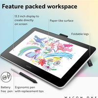 Tablette graphique Wacom One HD DTH134 avec écran tactile 13,3 pouces pour interface graphique ; compatible Mac/PC/Chromebook
