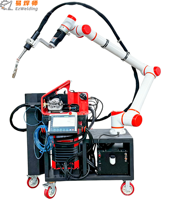 Bras robotique industriel avec pince à moteur électrique contrôlée par PLC, machine de soudage en aluminium, charge utile de 15 kg, torche de soudage MIG, casque de soudage