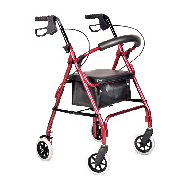 Health Rollator Rolling Medical Walker with Storage and Soft Seat