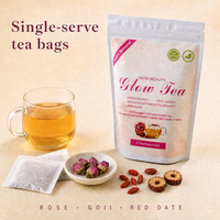 Thé aux herbes MWTEA à la rose, 21 sachets de 3g, sans sucre ajouté, infusion naturelle de fleurs de rose séchées, thé pour la santé quotidienne des femmes, thé en sachet