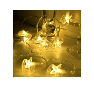꽃 달 별 LED 랜턴 램프 문자열 빛 라마단 Eid 휴일 장식 조명 문자열 빛 축제 장식