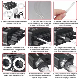 32W 듀얼 헤드 LED 반짝임 광섬유 별빛 헤드라이너 키트 IP65 유성 슈팅 스타 천장 0.75mm 3 미터 1000pcs + 200pcs - Product Image 4