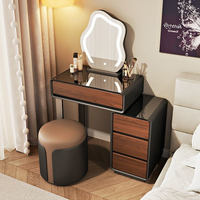 Coiffeuse moderne en bois massif la plus vendue avec miroir amovible, commode intégrée et table de maquillage pour chambre et appartement