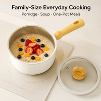 Casserole en céramique légère multi-usages avec panier vapeur et poignée résistante à la chaleur pour cuisinière à induction