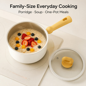 Casserole en céramique légère multi-usages avec panier vapeur et poignée résistante à la chaleur pour cuisinière à induction - Product Image 2