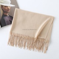 Foulards Cachemire de Grossiste Personnalisés pour Femmes, Épais, Chauds, Unis et Décontractés, Châles Hiver Pashmina avec Gland
