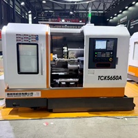 Tour de fraisage métallique à axe Y automatique à broche unique de haute précision TCK5650Y, machine-outil CNC PLURTEL robuste à banc incliné