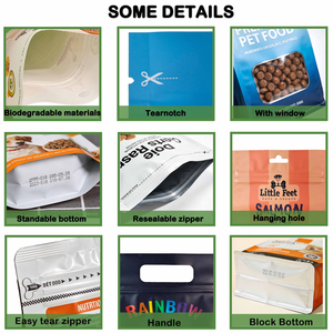 Bolsas de PE Personalizadas con Sellado Térmico a Prueba de Olores y Resellables <span class=keywords><strong>para</strong></span> Almacenamiento de Alimentos <span class=keywords><strong>para</strong></span> Perros y Gatos de 500g y 1kg, con Impresión de Bolsas de Aluminio - Product Image 4