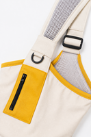 Sac de transport pour animaux de compagnie en forme de sling jaune crème, imperméable, respirant, avec sangle réglable pour petits chiens et chats jusqu'à 6 kg, utilisation en extérieur
