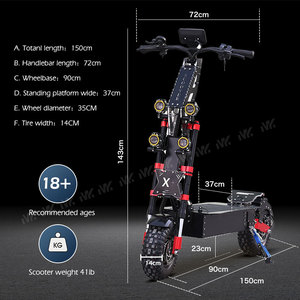Scooter Eléctrico Todoterreno X7 Para Adultos, Envío Directo, Largo Alcance, Rápido y Económico, 72V 60V, Tipo Motocicleta - Product Image 5