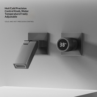 Ensemble de robinetterie de douche moderne de haute qualité tout en cuivre avec cartouche céramique, affichage numérique intégré et robinet en laiton