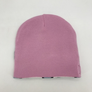 Bonnet d'hiver unisexe personnalisé avec logo, réversible bicolore, chaud, avec étiquette tissée, motif de personnage de <span class=keywords><strong>dessin</strong></span> <span class=keywords><strong>animé</strong></span> ou de fruit pour l'extérieur - Product Image 4
