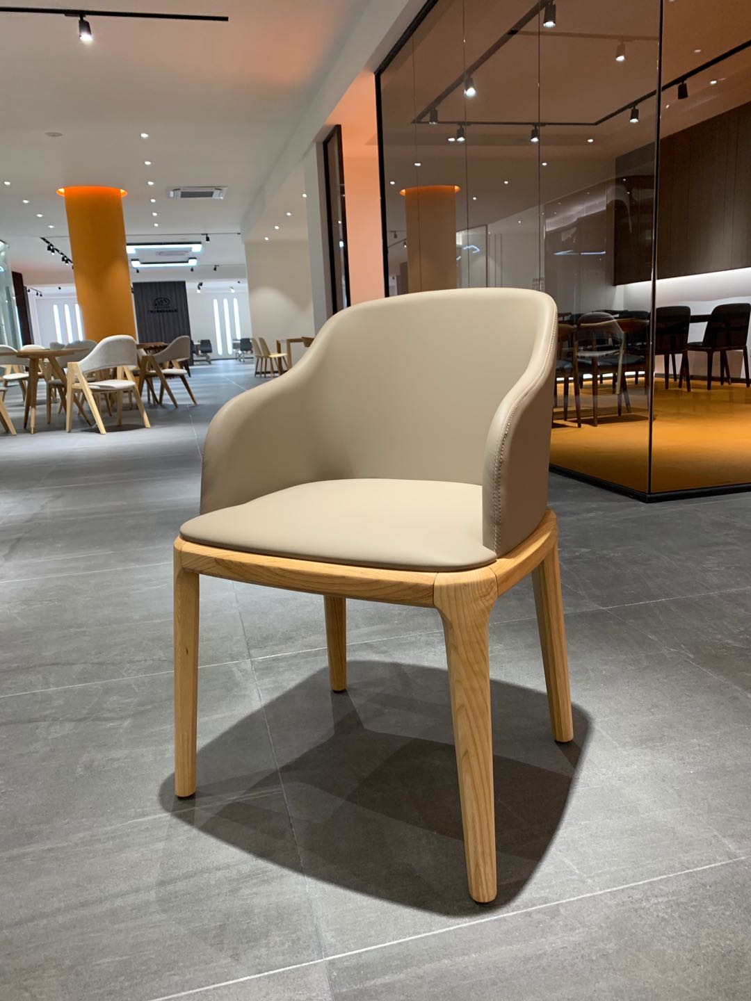 High Quality Ash Wood Frame With High density Foam of Hot-sale Dining Canteen Restaurant Apartment Chair