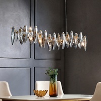 Lustre en cristal de luxe postmoderne, lustre en cristal en forme d'étoile, lampe suspendue pour bar, lampe décorative JY9021