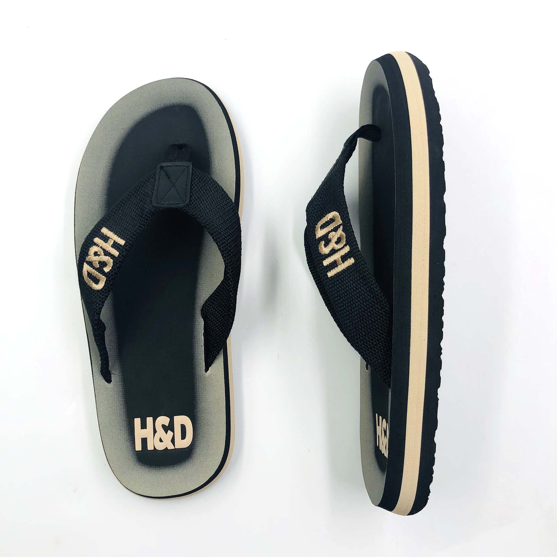Fashion Casual Men's Flip flops Webbing Cloth Belt PU Beach flip-flops Slippers