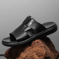 Nouvelles sandales pour hommes fabriquées en Chine, design italien tendance, en cuir de vachette véritable, pantoufles de luxe de Dubaï