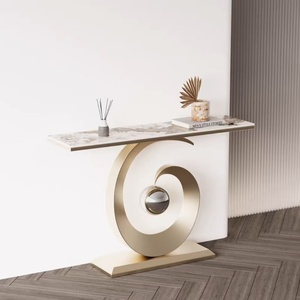 Mesa de Comedor Tipo Consola al por Mayor de Lujo y Diseño Moderno <span class=keywords><strong>para</strong></span> Recibidor o Pasillo con Base de Metal y Cubierta de Mármol - Product Image 5