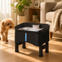 Fontaine à eau pour animaux de compagnie intelligente de 11 L, hauteur réglable, distributeur d'eau automatique avec capteur, pompe à eau silencieuse et protection anti-éclaboussures haute