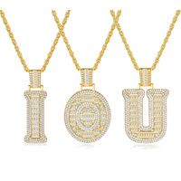 Collier Pendentif Lettre en Argent Sterling S925 Entièrement Pavé de Moissanite, Style Hip-Hop, Vente Chaude, Bijou Polyvalent Quotidien