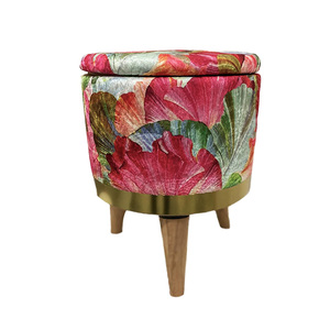 Pouf de haute qualité 32x42 25xH35 à motif floral avec housse, pouf multifonctionnel avec pieds, décoration d'intérieur, livraison mondiale - Product Image 4