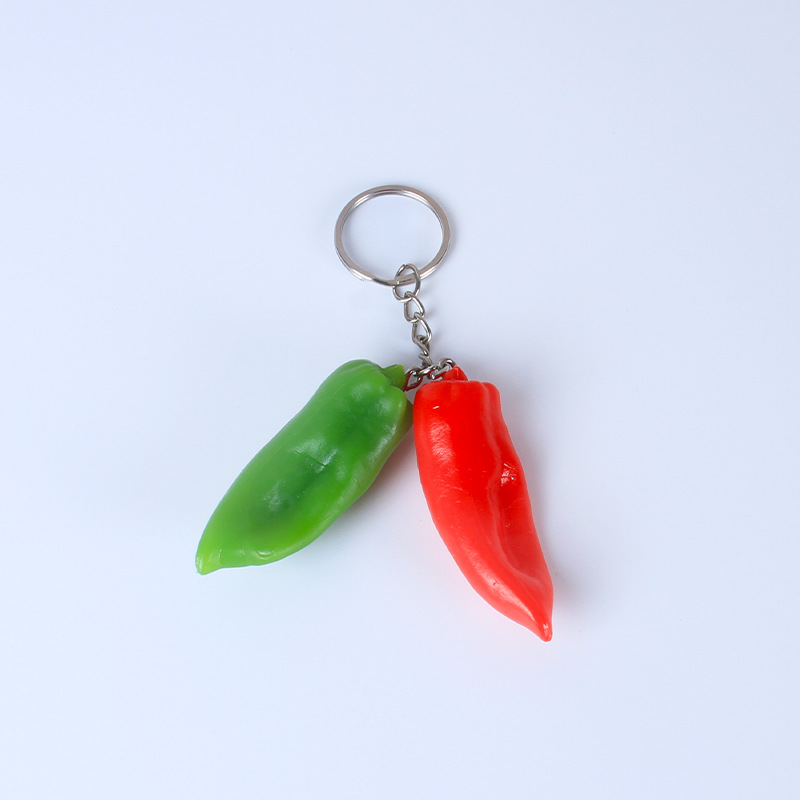 Porte-clés piment rouge et vert