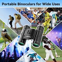 Binoculares de Largo Alcance de Alta Potencia con Adaptador para Teléfono, Mini Binoculares Compactos de Bolsillo para Caza, Conciertos, Teatro, Ópera y Actividades al Aire Libre