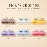 Fascia per Capelli in Peluche Personalizzabile con Logo OEM ODM, Morbida in Pile, con Grandi Occhi Carini, Antiscivolo, per Spa e Lavaggio Viso, per Donne e Ragazze