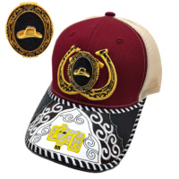 Gorra de béisbol unisex con logo 3D de metal estilo occidental, estampada en serigrafía, de mezclilla, lona, jersey y malla, a la moda para exteriores.
