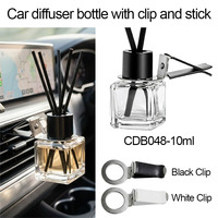 Flacon de parfum de voiture élégant, rechargeable, en verre, diffuseur de parfum en verre pour voiture avec clip métallique pour accessoires intérieurs de voiture