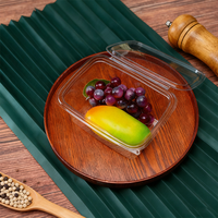 Récipients alimentaires rectangulaires transparents recyclables personnalisés en plastique PET pour gâteau sandwich pain séché et gaufres aux fruits secs