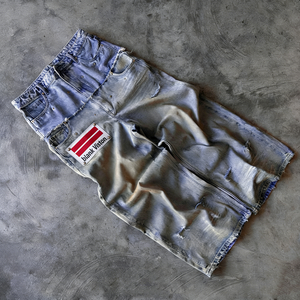 بنطلون جينز رجالي فضفاض بخصر مزدوج على طراز Y2K، جينز ثقيل الوزن بتصميم بانك، سروال دنيم مخصص للشارع - Product Image 4