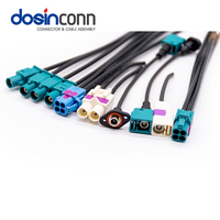 Fakra konektor kabel HSD wanita, LVDS ke 4pin 4p 2 4 6 Pin pria konektor merah muda MINI GPS Radio untuk mobil B C D H Z kode RG316