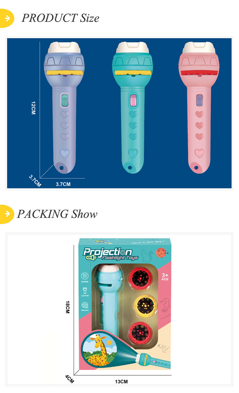 Animals early learning slide education flashlight projection toy