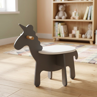 Chaise enfant licorne CHAO CHING, mobilier moderne en bois et MDF pour chambre et maternelle, Taïwan -001