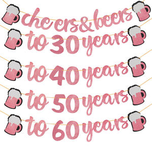 21/30/40/50/60e <span class=keywords><strong>anniversaire</strong></span> bannière Cheers & Beers to Years guirlande pour hommes femmes lui son joyeux <span class=keywords><strong>anniversaire</strong></span> décorations d'<span class=keywords><strong>anniversaire</strong></span> - Product Image 3